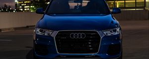 Preview wallpaper audi, car, blue, front view