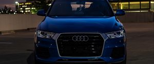 Preview wallpaper audi, car, blue, front view