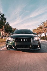 Preview wallpaper audi, car, front view, movement