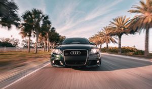 Preview wallpaper audi, car, front view, movement