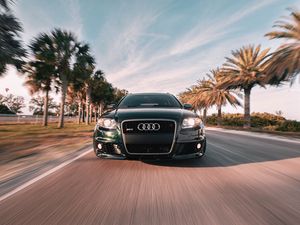 Preview wallpaper audi, car, front view, movement