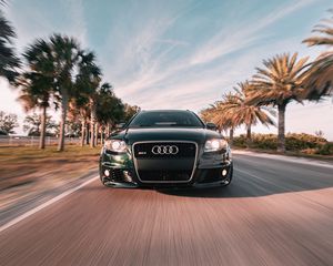 Preview wallpaper audi, car, front view, movement