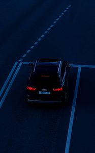 Preview wallpaper audi, car, headlights, road, marking