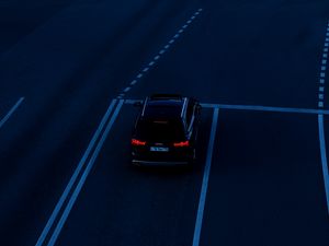 Preview wallpaper audi, car, headlights, road, marking