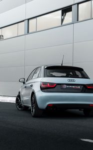 Preview wallpaper audi, car, rear view, road