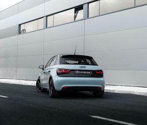 Preview wallpaper audi, car, rear view, road