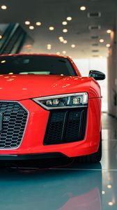 Preview wallpaper audi, car, red, headlight