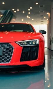 Preview wallpaper audi, car, red, headlight