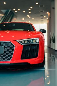 Preview wallpaper audi, car, red, headlight