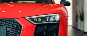 Preview wallpaper audi, car, red, headlight