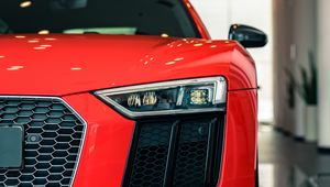 Preview wallpaper audi, car, red, headlight