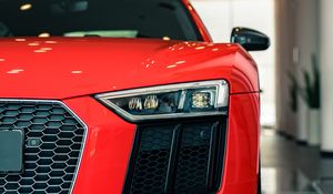 Preview wallpaper audi, car, red, headlight