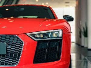 Preview wallpaper audi, car, red, headlight