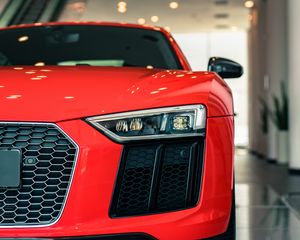 Preview wallpaper audi, car, red, headlight