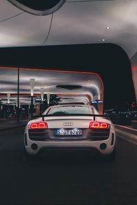 Preview wallpaper audi, car, sports car, rear view, lights