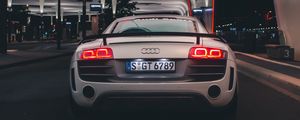 Preview wallpaper audi, car, sports car, rear view, lights