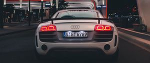 Preview wallpaper audi, car, sports car, rear view, lights