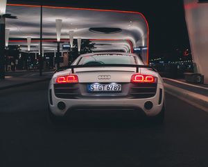 Preview wallpaper audi, car, sports car, rear view, lights