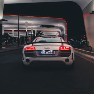 Preview wallpaper audi, car, sports car, rear view, lights