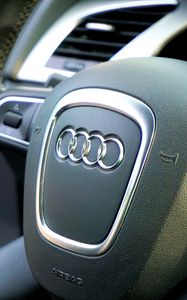 Preview wallpaper audi, car, steering wheel, control