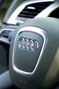 Preview wallpaper audi, car, steering wheel, control