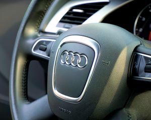 Preview wallpaper audi, car, steering wheel, control