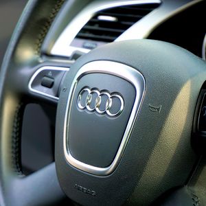 Preview wallpaper audi, car, steering wheel, control