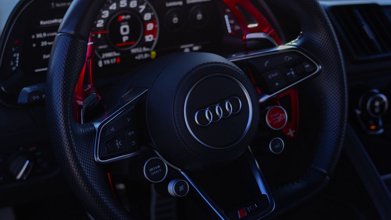 Wallpaper audi, car, steering wheel, salon