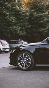 Preview wallpaper audi, car, wheel, black