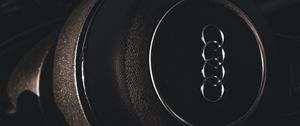 Preview wallpaper audi, car, wheel, control, salon, black