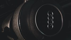 Preview wallpaper audi, car, wheel, control, salon, black