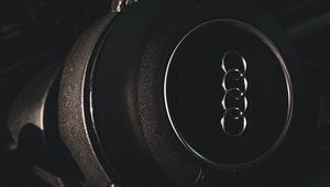 Preview wallpaper audi, car, wheel, control, salon, black