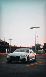 Preview wallpaper audi, car, white, parking