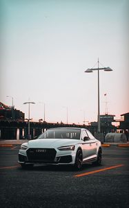 Preview wallpaper audi, car, white, parking