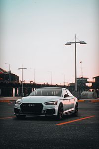 Preview wallpaper audi, car, white, parking