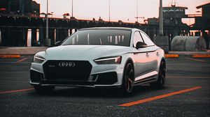 Preview wallpaper audi, car, white, parking