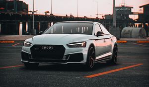 Preview wallpaper audi, car, white, parking