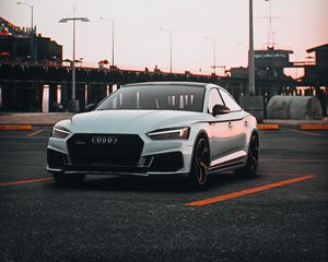 Preview wallpaper audi, car, white, parking