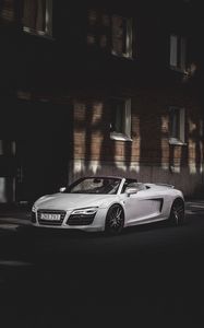 Preview wallpaper audi, car, white, road