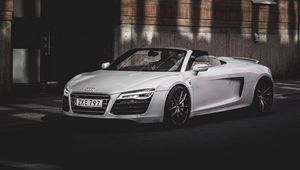 Preview wallpaper audi, car, white, road