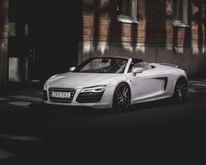 Preview wallpaper audi, car, white, road