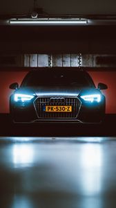 Preview wallpaper audi, front view, headlights, light