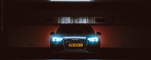 Preview wallpaper audi, front view, headlights, light