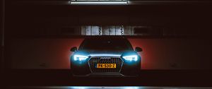 Preview wallpaper audi, front view, headlights, light