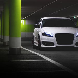 Preview wallpaper audi, lights, parking