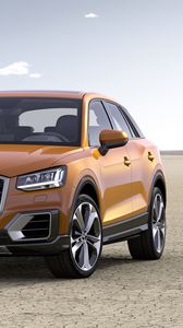 Preview wallpaper audi q2, audi, car, brown, desert