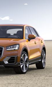 Preview wallpaper audi q2, audi, car, brown, desert