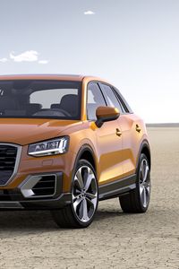 Preview wallpaper audi q2, audi, car, brown, desert