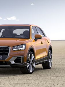 Preview wallpaper audi q2, audi, car, brown, desert