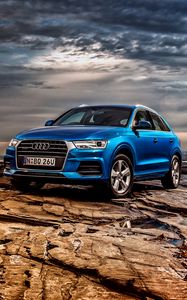 Preview wallpaper audi, q3, tfsi, quattro, au-spec, blue, side view